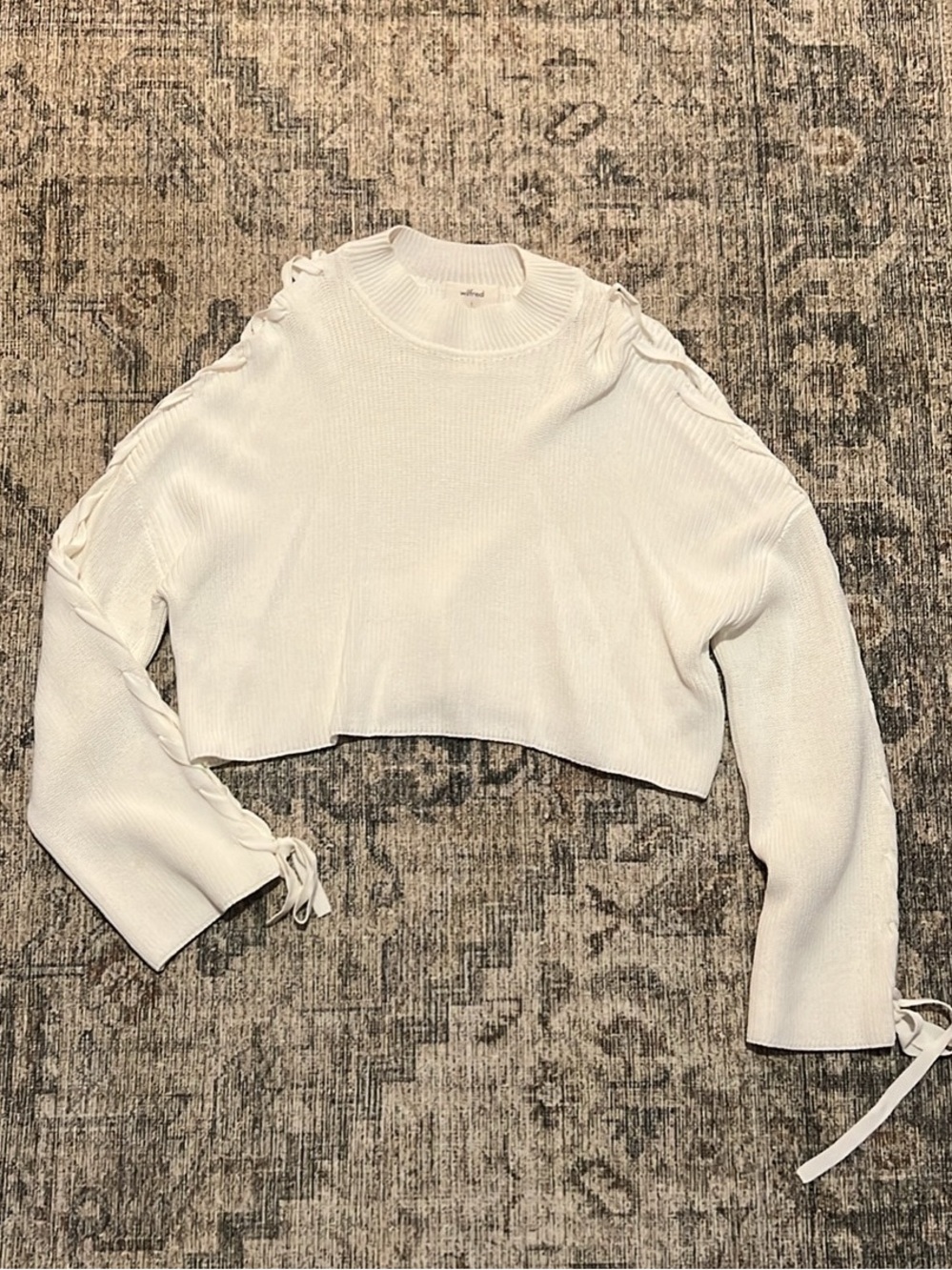 Aritzia Wilfred Ribbed Tie-Sleeve Women's Top